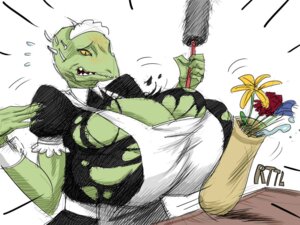 Rating: Questionable Score: 0 Tags: 4:3 accessory accident anthro argonian bethesda_game_studios big_breasts breast_expansion breasts claws cleavage clothed clothing cloudman e621 expansion female flower frilly frilly_accessory frilly_hairband green_body green_skin hair_accessory hairband huge_breasts lifts-her-tail lizard maid_uniform microsoft non-mammal_breasts oops plant reptile scalie skyrim solo spikes the_elder_scrolls the_lusty_argonian_maid torn_clothing uniform vase yellow_eyes User: bunchy7s
