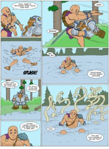 Rating: Safe Score: 0 Tags: armor beard clothed clothing comic dialogue dwarf e621 english_text facial_hair goblins headgear helmet hi_res human humanoid male mammal muscular partially_clothed tentacles text thunt water weapon User: bunchy7s