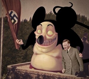 Rating: Safe Score: 0 Tags: 4_fingers accessory adolf_hitler anthro arm_grab balcony bennynero black_body black_fur black_nose bottomwear brown_hair clothed clothing digital_media_(artwork) disney duo_focus e621 eyebrows facial_hair fingers flag fur grin group hair hat headgear headwear house_mouse human larger_male light_body light_skin long_tail looking_down male mammal mickey_mouse military mixed_media moobs mouse murid murine mustache nazi nazi_flag necktie nightmare_fuel nipples outside overweight overweight_male pants photo_background photography_(artwork) plant politics rodent short_hair size_difference sky smaller_male smile standing swastika tail the_truth topless tree uniform what white_body white_fur yellow_eyes yellow_sclera User: bunchy7s