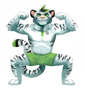 Rating: Safe Score: 0 Tags: anthro barefoot biped clothed clothing e621 eyewear feet felid glasses green_eyes herutastic hi_res jewelry male mammal necklace pantherine pink_nose solo tiger topless User: bunchy7s