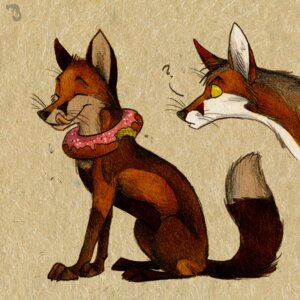 Rating: Safe Score: 0 Tags: 2010 bodily_fluids canid canine collar culpeofox dessert dipstick_tail doughnut doughnut_on_neck duo e621 eyes_closed feral food fox frosting happy licking male mammal markings pastry pink_frosted_sprinkled_doughnut question_mark saliva simple_background sprinkles tail tail_markings tongue tongue_out toony yellow_eyes User: bunchy7s