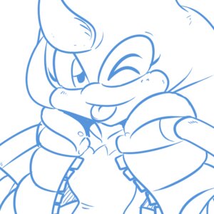 Rating: Safe Score: 0 Tags: 1:1 blue_and_white breeze_the_chameleon chameleon clothing cool_colors e621 female horn jacket lizard looking_at_viewer meller's_chameleon monochrome one_eye_closed reptile saltcore scalie sketch smile smirk solo tongue topwear wink User: bunchy7s