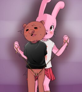 Rating: Explicit Score: 0 Tags: 1boy 1girls agemono balls black_shirt brown_fur cock_and_ball_torture cock_and_balls_torture couple cum_string cumdrip duo female femdom gag_manga_biyori half-dressed kumakichi lowres male malesub orgasm penis pink_fur rabbit rope rule34 shirt_only small_balls small_penis squeezing tiny_penis torture twitch_lines usami-chan User: bunchy7s