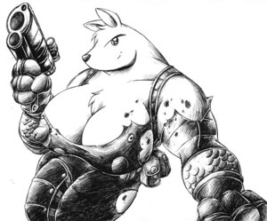 Rating: Questionable Score: 0 Tags: anthro big_breasts breasts cleavage clothed clothing drake_fenwick e621 gun gynomorph holding_gun holding_object holding_ranged_weapon holding_weapon howitzhir intersex monochrome nipples ranged_weapon solo super_megatopia torn_clothing weapon User: bunchy7s