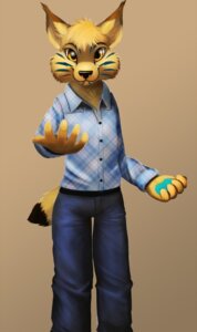 Rating: Safe Score: 0 Tags: 2014 anthro clothing digital_media_(artwork) e621 felid feline fur hi_res jamesfoxbr looking_at_viewer lynx male mammal shaded simple_background solo User: bunchy7s