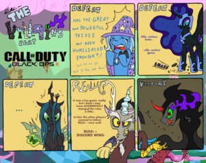 Rating: Safe Score: 0 Tags: absurd_res activision antlers arthropod bat_wings black_ops blue_eyes blue_hair bodily_fluids breaking building call_of_duty call_of_duty:_black_ops_ii cape changeling_(mlp) chimera clothing comic controller crossover crying discord_(mlp) draconequus e621 english_text equid equine female feral friendship_is_magic game_controller gem green_eyes hair hasbro hat headgear headwear hi_res horn king_sombra_(mlp) long_hair magic male mammal membrane_(anatomy) membranous_wings my_little_pony mythological_creature mythological_equine mythology nightmare_moon_(mlp) open_mouth queen_chrysalis_(mlp) red_eyes redapropos tears teeth text tongue trixie_(mlp) unicorn winged_unicorn wings wizard_hat User: bunchy7s
