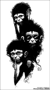 Rating: Safe Score: 0 Tags: 2005 covering covering_ears e621 eyewear finger_to_mouth fur gesture glasses greyscale group hand_gesture hand_on_shoulder haplorhine looking_at_viewer male mammal monkey monochrome nude primate raised_finger raised_index_finger simple_background sunglasses unknown_artist white_background User: bunchy7s