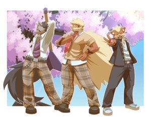 Rating: Safe Score: 0 Tags: 5_fingers accessory anthro anthrofied arcanine belt biri bottomwear brown_body brown_fur canid canine clothed clothing collared_shirt dress_shirt e621 electric_guitar eyes_closed fingers flying_v footwear front_view fully_clothed fur generation_1_pokemon generation_3_pokemon gesture gibson grey_body grey_fur group growlithe guitar hair hand_gesture hand_on_hip holding_musical_instrument holding_object jacket looking_at_viewer male mammal mightyena musical_instrument necktie nintendo open_mouth open_smile outline pants pattern_clothing plaid plaid_clothing plucked_string_instrument pokemon pokemon_(species) pokemorph red_eyes riot41 rolled_up_sleeves shirt shoes short_hair smile standing string_instrument tail topwear v_sign User: bunchy7s