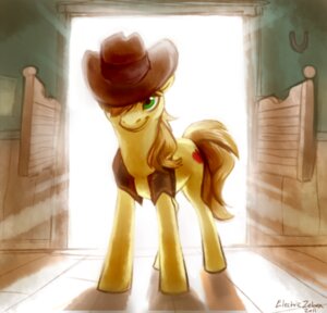Rating: Safe Score: 0 Tags: 2011 braeburn_(mlp) clothing cowboy_hat cutie_mark detailed_background e621 earth_pony electriczebra equid equine feral friendship_is_magic green_eyes hasbro hat headgear headwear horse horseshoe inside looking_at_viewer low_res male mammal my_little_pony pony quadruped smile solo tail toony topwear vest User: bunchy7s