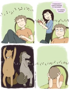 Rating: Safe Score: 0 Tags: a_stiffler black_hair brown_hair cannot_unsee comic e621 english_text equid equine female hair horse human male mammal musical_note musical_symbol symbol tail text User: bunchy7s