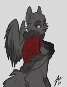 Rating: Safe Score: 0 Tags: 2013 anthro brown_eyes canid canine e621 feathered_wings feathers female fur grey_body grey_fur jacqumo mammal melania signature solo speedpaint wings User: bunchy7s