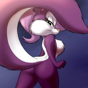 Rating: Questionable Score: 0 Tags: 1:1 2013 4_fingers accessory anthro bedroom_eyes big_tail bow_ribbon breasts butt cheek_tuft chest_tuft chochi e621 eyelashes facial_tuft featureless_breasts female fifi_la_fume fingers fist fluffy fluffy_tail fur gradient_background hair_accessory hair_bow hair_ribbon half-closed_eyes huge_tail looking_at_viewer mammal markings mephitid narrowed_eyes nude pink_bow pink_nose portrait presenting presenting_hindquarters purple_body purple_fur ribbons seductive side_view simple_background skunk smile solo standing striped_markings striped_skunk striped_tail stripes tail tail_markings three-quarter_portrait tiny_toon_adventures tuft warner_brothers white_body white_fur User: bunchy7s