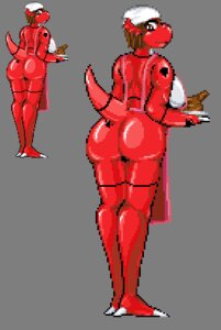 Rating: Questionable Score: 0 Tags: alpha_channel anthro apron apron_only bandai_namco big_breasts big_butt biped bottomless breasts brown_eyes brown_hair butt casetermk claws clothed clothing digimon digimon_(species) digital_media_(artwork) e621 female food guilmon hair kerchief looking_back low_res mie_matsuki miemon mostly_nude non-mammal_breasts pixel_(artwork) plantigrade plate pose raised_tail rear_view red_body red_scales scales scalie short_hair side_boob solo standing tail toe_claws wide_hips User: bunchy7s