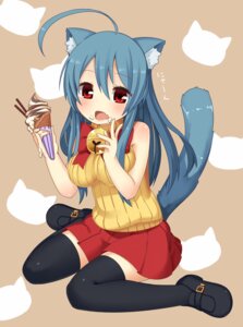 Rating: Safe Score: 0 Tags: absolute_territory ahoge animal_humanoid bell big_breasts black_clothing black_legwear blue_hair blush bottomwear breasts cat_humanoid clothing dessert e621 fangs felid felid_humanoid feline feline_humanoid female food hair hi_res humanoid ice_cream legwear long_hair looking_at_viewer mammal mammal_humanoid messy muku-coffee open_mouth red_eyes ribbed_clothing ribbed_sweater sitting skirt sleeveless_clothing sleeveless_turtleneck solo sweater tail teeth thigh_highs topwear turtleneck wariza User: bunchy7s