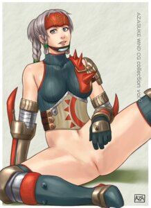 Rating: Explicit Score: 0 Tags: armor azasuke bare_shoulders blue_eyes bottomless braid capcom censored elbow_gloves female gloves grey_hair headband headguard high_resolution kuroobi_(armor) midriff monster_hunter monster_hunter_g navel no_panties ponytail pussy rule34 shaved_pussy sitting solo spread_legs thighhighs tied_hair User: bunchy7s