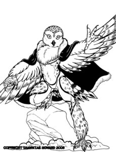 Rating: Safe Score: 0 Tags: 2008 ambiguous_gender anthro avian beak biped bird black_and_white cape clothing e621 feathered_wings feathers looking_at_viewer monochrome on_one_leg owl solo standing tamar-the-ebony-leopard winged_arms wings User: bunchy7s