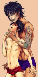 Rating: Explicit Score: 0 Tags: 2boys agehachou black_hair bulge closed_eyes facepaint gamzee_makara gay homestuck humanstuck karkat_vantas lip_piercing male male_only ms_paint_adventures red_eyes rule34 short_hair size_difference source_request tan_skin tattoo underwear white_skin User: bunchy7s