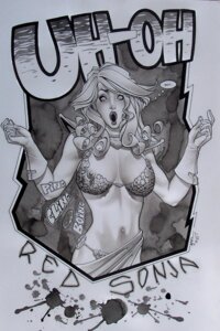 Rating: Explicit Score: 0 Tags: 1girls armor artist_request big_breasts blood breasts broken_armor chainmail chainmail_bikini character_name clothing conan_the_barbarian_(series) english english_text female female_only front_view gloves greyscale long_hair marvel marvel_comics monochrome navel nipples onomatopoeia open_mouth red_sonja red_sonja_(comics) rule34 shoulder_pads solo straight_hair text thought_bubble wardrobe_malfunction wide_eyed User: bunchy7s