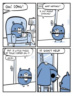 Rating: Safe Score: 0 Tags: 2011 ambiguous_gender anthro avian bathroom beak bear beartato bird comic decapitation dialogue e621 english_text humor mammal nedroid reginald_(nedroid) simple_background speech_bubble text what white_background User: bunchy7s