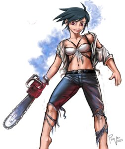 Rating: Questionable Score: 0 Tags: 1girls 2003 2d army_of_darkness ash_williams belt_between_breasts black_hair bra breasts chainsaw chainsaw_hand closed_mouth clothes color dated evil_dead female female_only front_view fully_clothed hair human looking_at_viewer open_eyes pants pink_eyes red_eyes round_ears rule34 rule_63 short_hair smile smoke solo solo_female standing torn_clothes uncensored white_background User: bunchy7s