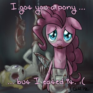 Rating: Questionable Score: 0 Tags: 1:1 2012 apron blonde_hair blood blue_eyes bodily_fluids chain clothing death duo e621 earth_pony english_text equid equine feathered_wings feathers female feral friendship_is_magic fur giantmosquito gore hair hasbro horse knife looking_at_viewer lying mammal my_little_pony mythological_creature mythological_equine mythology on_back pegasus pink_body pink_fur pink_hair pinkie_pie_(mlp) pony purple_eyes sad surprise_(pre-g4) text white_body white_feathers white_fur wings User: bunchy7s