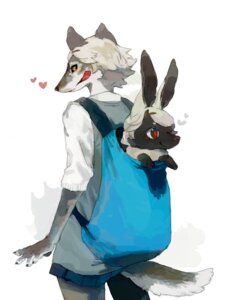 Rating: Safe Score: 0 Tags: 3:4 amber_eyes ambiguous_gender anthro bag bovid canid canine canis caprine carrying_another clothed clothing domestic_sheep duo e621 feral hair heart_symbol looking_back mammal nagabe red_eyes sheep standing tail white_hair wolf User: bunchy7s