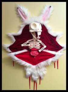 Rating: Questionable Score: 0 Tags: ambiguous_gender black_border bone border e621 frazzy626 friendship_is_magic fur gore hasbro lagomorph leporid mammal my_little_pony pony.mov rabbit real rib_cage sculpture_(artwork) shed.mov skeleton solo spine traditional_media_(artwork) User: bunchy7s