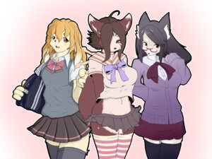 Rating: Questionable Score: 0 Tags: 4:3 anthro breasts canid canine canis clothed clothing e621 eyewear female fox glasses group lagomorph legwear leporid mammal midriff plimera rabbit school_uniform skimpy stockings stripes uniform wolf User: bunchy7s