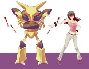 Rating: Safe Score: 0 Tags: alakazam belt black_hair bottomwear clothed clothing duo e621 female generation_1_pokemon gym_leader hair human kakage long_hair looking_at_viewer mammal nintendo nude pants pokemon pokemon_(species) red_eyes sabrina_(pokemon) simple_background white_background User: bunchy7s