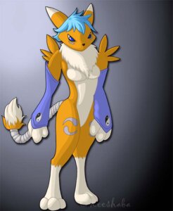 Rating: Safe Score: 0 Tags: anthro armwear bandage bandai_namco barefoot belly biped blue_eyes blue_hair breasts bridal_gauntlets canid canine chest_tuft clothing countershading digimon digimon_(species) digitigrade dipstick_tail e621 feet female fur gloves grey_background hair handwear keeshaba looking_at_viewer mammal markings multicolored_body multicolored_fur multicolored_tail renamon short_hair simple_background small_breasts solo standing tail tail_markings tuft two_tone_body two_tone_fur two_tone_tail watermark white_belly white_body white_fur white_tail yellow_body yellow_fur yellow_tail yin_yang User: bunchy7s