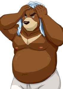 Rating: Safe Score: 0 Tags: 2012 bear biceps black_bear black_eyes brown_body brown_fur clothed clothing e621 fur hi_res juuichi_mikazuki kemono kuma_(pixiv_881259) kumadasi male mammal moobs moon_bear morenatsu muscular muscular_male overweight overweight_male solo topless ursine User: bunchy7s