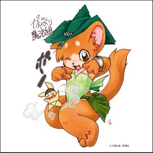 Rating: Questionable Score: 0 Tags: anthro clothing domestic_cat e621 felid feline felis female flat_chested hat headgear headwear japanese_text mammal momiji_yu-ga one_eye_closed simple_background solo tail text white_background wink young young_anthro young_female User: bunchy7s