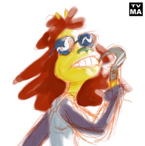 Rating: Safe Score: 0 Tags: anthro clothed clothing dat_ass_(meme) doctor dr._hutchison e621 eyewear female hair hook hook_hand mammal meme nickelodeon reaction_image red_hair rocko's_modern_life simple_background solo sunglasses teeth tvma unknown_species white_background User: bunchy7s