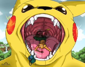 Rating: Questionable Score: 0 Tags: 2014 ambiguous_gender anthro backpack bodily_fluids body_in_mouth bottomwear brown_eyes clothed clothing colored drooling duo e621 electricity fangs feral fur gaping_mouth generation_1_pokemon hi_res macro male mammal mouth_shot nintendo open_mouth oral_vore orange_body orange_fur palate pants pikachu plant pokemon pokemon_(species) raichu rodent s2-freak saliva sharp_teeth size_difference teeth throat tongue tree uvula vore water waterfall yellow_body yellow_fur User: bunchy7s
