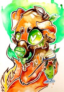 Rating: Safe Score: 0 Tags: ambiguous_gender anthro canid canine canis clara_bacou color_contrast colorful_theme domestic_dog e621 green_eyes heart_eyes heart_symbol hi_res mammal painting_(artwork) solo traditional_media_(artwork) traditional_painting_(artwork) traditional_watercolor_(artwork) watercolor_(artwork) User: bunchy7s
