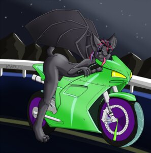 Rating: Questionable Score: 0 Tags: amberli anthro bat e621 female mammal membrane_(anatomy) membranous_wings midnight_(midnightsonata) motorcycle nude solo street tail vehicle wings User: bunchy7s