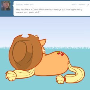 Rating: Safe Score: 0 Tags: 1:1 applejack_(mlp) ask_blog ask_jappleack asking blonde_hair clothing cowboy_hat cutie_mark e621 earth_pony english_text equid equine female feral freckles friendship_is_magic hair hasbro hat headgear headwear horse hotdiggedydemon lying mammal my_little_pony pony ponytail solo tail text toony tumblr user_message username User: bunchy7s