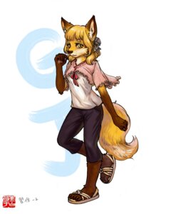 Rating: Safe Score: 0 Tags: 2013 4:5 5_fingers 5_toes accessory anthro blonde_hair bwd canid canine clothing e621 feet female fingers footwear fox frilly frilly_clothing hair hair_accessory hair_ribbon looking_at_viewer mammal ribbons sandals shoes simple_background solo tail toes yellow_eyes User: bunchy7s