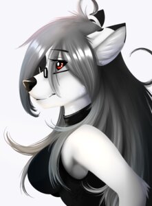 Rating: Safe Score: 0 Tags: 2013 anthro black_nose breasts canid canine canis cleavage clothed clothing digital_media_(artwork) e621 eyewear female glasses grey_hair hair ladyjowolf mammal pointy_ears prick_ears red_eyes shirt simple_background solo topwear white_background wolf wolflady User: bunchy7s