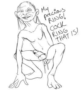 Rating: Explicit Score: 0 Tags: 1boy anal_fingering anal_masturbation ass_juice cock_ring dialogue english_text erection fingering_self gollum lord_of_the_rings male male_only naked no_nipples penis pleasure_face rule34 sketch squatting text the_one_ring User: bunchy7s