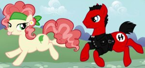 Rating: Safe Score: 0 Tags: 2011 cloud cutie_mark duo e621 earth_angel equid equine fan_character female feral flower hasbro horse male mammal my_little_pony nazi outside plant pony quadruped raze_trigger schutzstaffel shadowwolf sky ss_insignia tail User: bunchy7s
