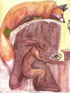 Rating: Safe Score: 0 Tags: ambiguous_gender anthro bodily_fluids canid canine crying den dipstick_tail duo e621 feral fox hare hi_res lagomorph leporid mammal markings painting_(artwork) paso quadruped sad tail tail_markings teapot tears traditional_media_(artwork) traditional_painting_(artwork) traditional_watercolor_(artwork) watercolor_(artwork) User: bunchy7s