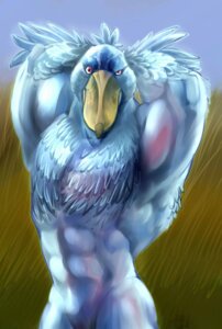 Rating: Safe Score: 0 Tags: abs anthro avian beak biceps biped bird blue_body e621 feathers flexing gweek hands_behind_head looking_at_viewer male muscular muscular_anthro muscular_male nude pecs pelecaniform pose red_eyes shoebill solo standing User: bunchy7s