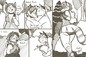 Rating: Questionable Score: 0 Tags: 2012 anthro bottomwear breasts canid canine cleavage clothed clothing collar comic cuddling digital_drawing_(artwork) digital_media_(artwork) duo e621 felid feline female fever_low forest fox greyscale hair hybrid love lying lynx male mammal monochrome outside panties pants panty_shot plant procyonid public purring raccoon rhari skirt tail tree underwear User: bunchy7s
