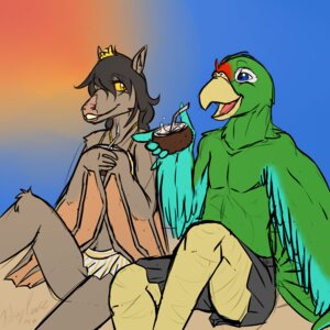 Rating: Safe Score: 0 Tags: 1:1 2014 anthro avian bat beak bird blue_eyes clothing coconut drupe_(fruit) duo e621 feathered_wings feathers female food fruit fur hair male mammal open_mouth parrot plant queenkami sketch smile swimwear wings yellow_eyes User: bunchy7s