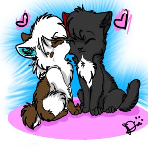 Rating: Safe Score: 0 Tags: 1:1 anthropornorphic black_body black_fur blade_(character) blue_nose brown_body brown_fur canid canine canis cel_shading chibi digital_drawing_(artwork) digital_media_(artwork) domestic_cat domestic_dog duo e621 eyes_closed felid feline felis female feral fox fur hair head_tuft heart_symbol kiss_on_cheek kissing love male mammal rena_(hinauchi) romantic romantic_couple shaded simple_background sitting tail tuft white_body white_fur white_hair wolf User: bunchy7s