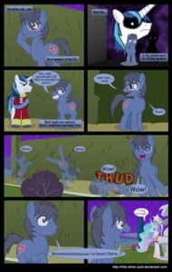 Rating: Safe Score: 0 Tags: 2014 absurd_res blue_body blue_eyes blue_fur blue_hair brown_eyes clutterstep_(oc) comic crown cutie_mark dialogue e621 english_text equid equine fan_character female friendship_is_magic fur glare grass grey_hair hair hasbro headgear hedge hi_res horn long_hair male mammal mlp-silver-quill multicolored_hair my_little_pony mythological_creature mythological_equine mythology open_mouth outside plant princess_celestia_(mlp) royalty sculpture shining_armor_(mlp) shrub star statue teeth text tree two_tone_hair unicorn url white_body white_fur winged_unicorn wings User: bunchy7s