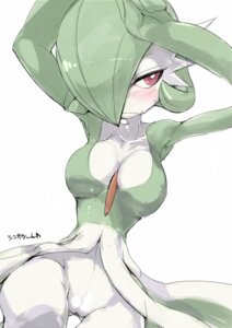 Rating: Questionable Score: 0 Tags: ario blush breasts e621 female gardevoir generation_3_pokemon green_hair hair mammal nintendo not_furry pokemon pokemon_(species) red_eyes simple_background solo User: bunchy7s