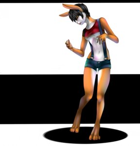 Rating: Questionable Score: 0 Tags: 2011 4_toes anthro barefoot big_ears biped black_hair blush bottomwear breasts clothed clothing crop_top e621 feet female fur hair hi_res lagomorph leporid lips long_ears long_nails mammal multicolored_body multicolored_fur navel orange_body orange_fur paws pose rabbit rafflone shirt short_hair shorts simple_background skimpy small_breasts solo soomiko standing suspenders toes topwear two_tone_body two_tone_fur under_boob whiskers white_body white_fur yellow_eyes User: bunchy7s