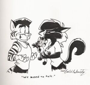 Rating: Safe Score: 0 Tags: 2009 angry anthro black_body black_fur black_hair black_stripes bottomless bottomless_female breasts clothed clothing darke_katt domestic_cat e621 english_text eric_schwartz family father_(lore) father_and_child_(lore) felid feline felis female fur grin group hair hi_res holding_character long_hair male male/female mammal marker_(artwork) monochrome mother_(lore) mother_and_child_(lore) mother_and_father_(lore) neonate pantherine parent_(lore) parent_and_child_(lore) rush shirt short_hair signature simple_background smile stripes t-shirt tail tank_top text tiger topwear traditional_media_(artwork) trio uhoh white_background white_body white_fur young young_anthro User: bunchy7s